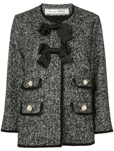 Tu Es Mon Tresor Tweed-jacke In 黑色