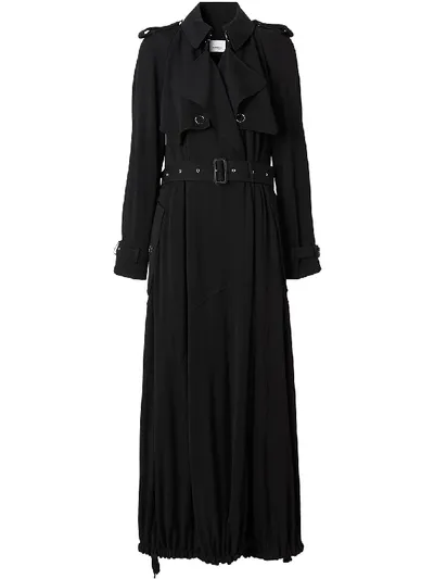 Burberry Press-stud Detail Jersey Trench Coat In Schwarz