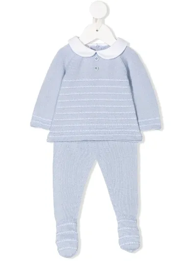 Paz Rodriguez Babies' Fine-knit Two-piece Set In Blue