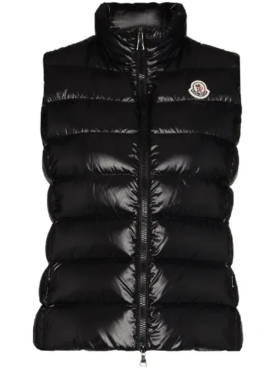 Moncler Logo-patch Sleeveless Padded Jacket In Black