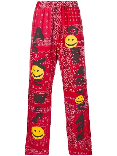 Readymade Geometric Print Trousers In Red