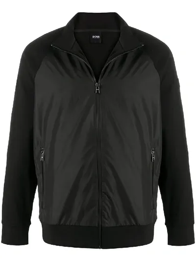 Hugo Boss Panelled Bomber Jacket In Black