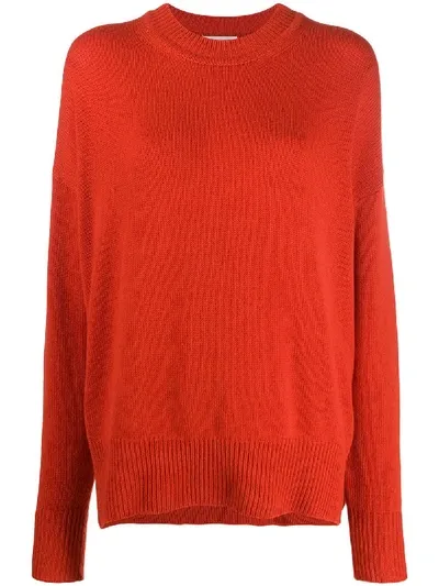 Jil Sander Crew Neck Knitted Jumper In Orange