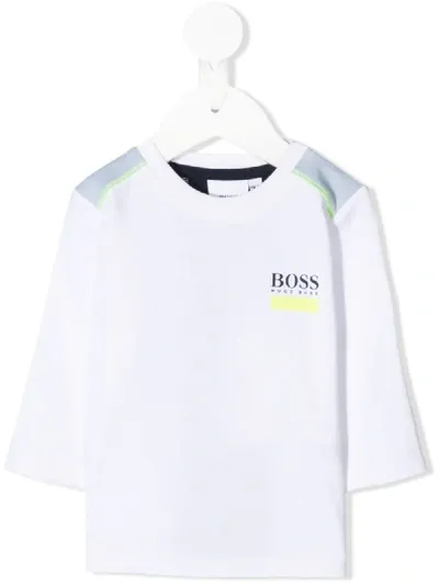 Hugo Boss Babies' Panelled T-shirt In White