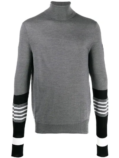 Neil Barrett Travel Striped Jumper In Grey