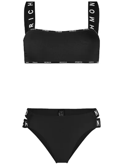 John Richmond Ellenson Logo-print Edge Bikini In Black