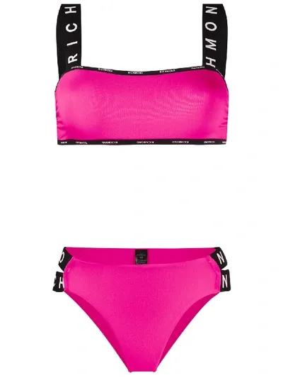 John Richmond Ellenson Logo-print Edge Bikini In Pink