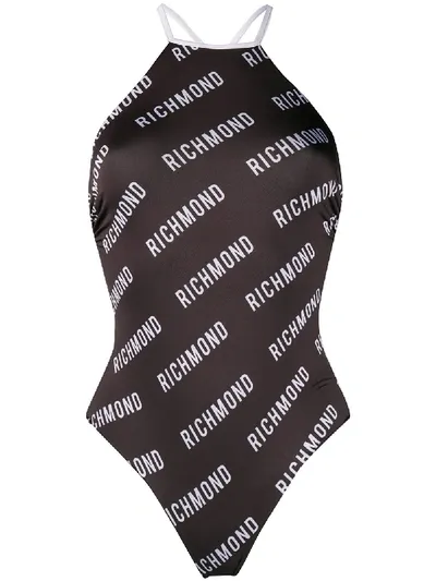 John Richmond Logo-print Swimsuit In Black