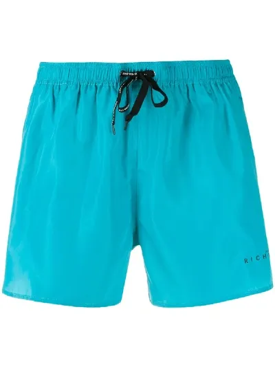 John Richmond Stephanie Logo-print Swim Trunks In Blue