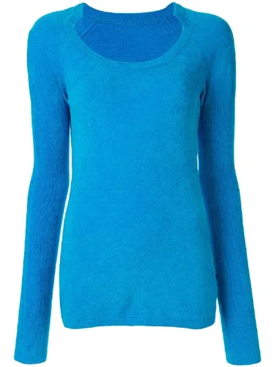 We11 Done Slim Fit Top In Blue