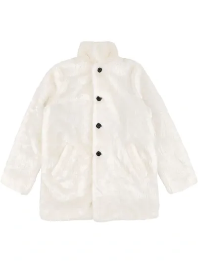 Supreme Slogan Print Coat In White