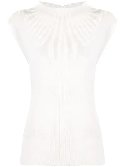 Issey Miyake Structured Fit Blouse In White