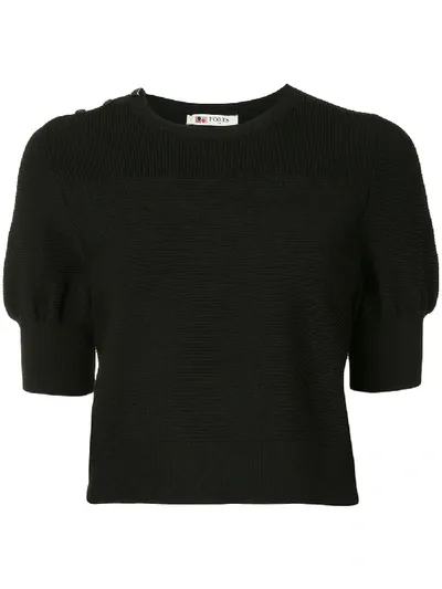 Ports 1961 Ribbed-knit T-shirt In Black