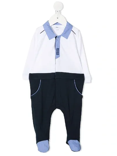 Hugo Boss Babies' Colour Block Pyjama In White