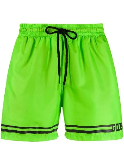 Gcds Striped Track Shorts In Green