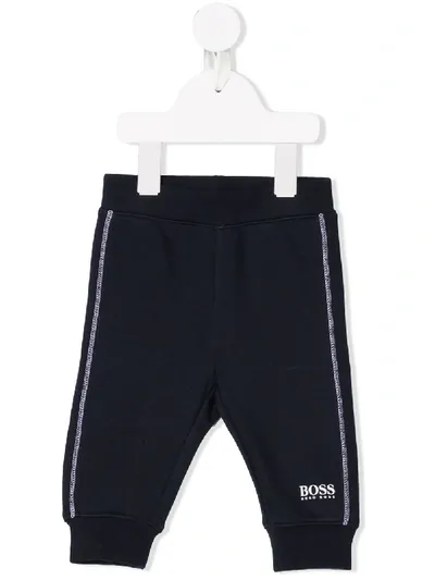 Hugo Boss Babies' Stitch Detail Track Pants In Blue