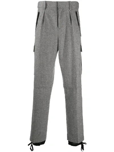 Jw Anderson Drawstring Ankle Cargo Trousers In Grey