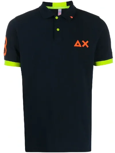 Sun 68 68 Logo Polo Shirt In Blue