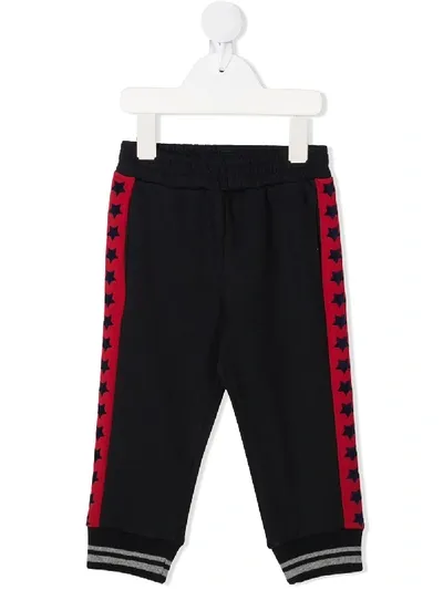 Monnalisa Babies' Star Stripe Track Trousers In Blue