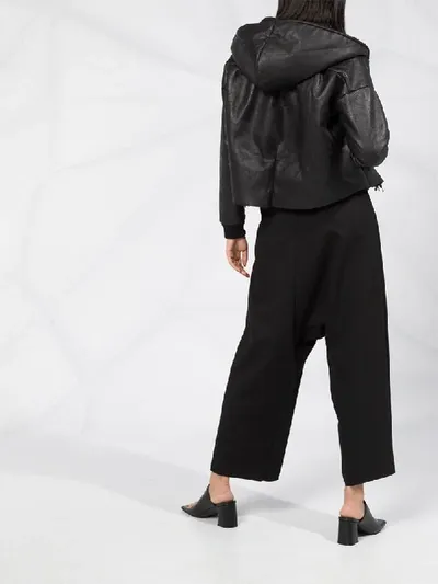 Thom Krom Cropped Faux Leather Jacket In Black