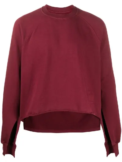 Rick Owens Drkshdw Side Slit Sleeve Sweater In Red