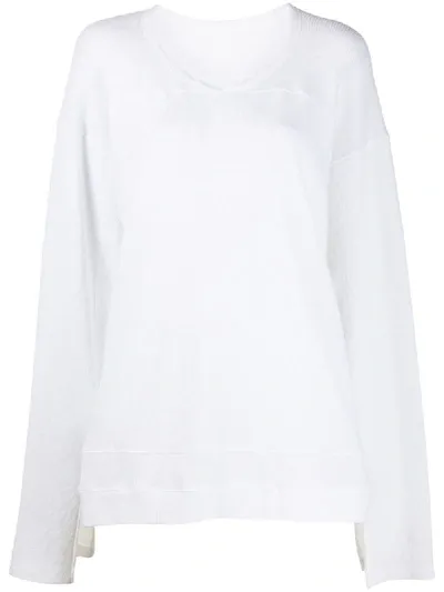 Rick Owens Drkshdw V-neck Loose Fit T-shirt In White