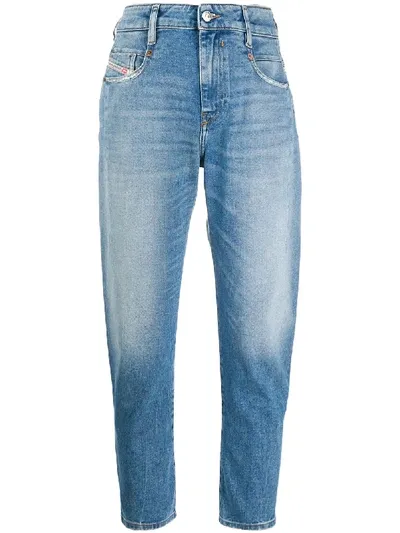 Diesel Cropped Tapered-leg Jeans In Blue