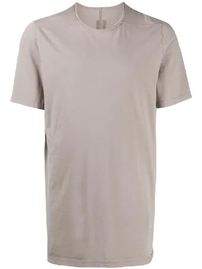 Rick Owens Drkshdw Level Seam-embellished Cotton T-shirt In Neutrals