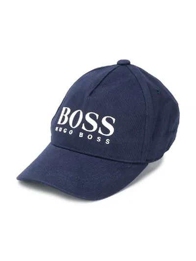 Hugo Boss Kids' Logo-print Baseball Cap In Blue