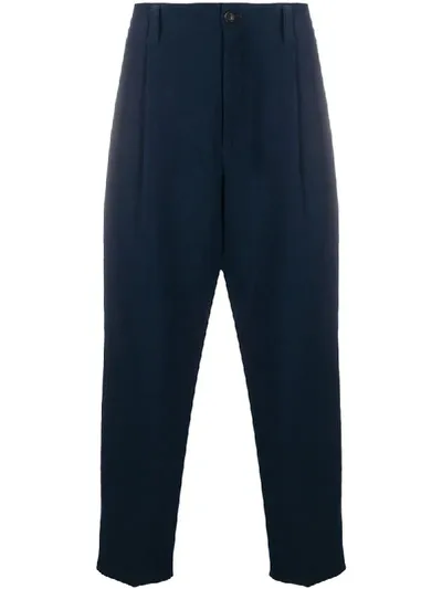 Issey Miyake Pleat-front Loose Trousers In Blue