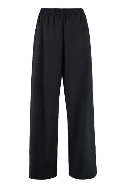 Loewe Elasticated-waist Wool Trousers In Blue