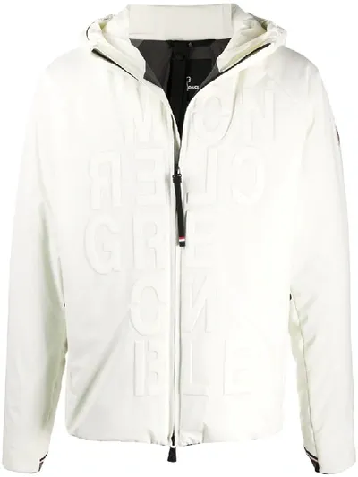 Moncler Debossed Logo Hooded Jacket In White