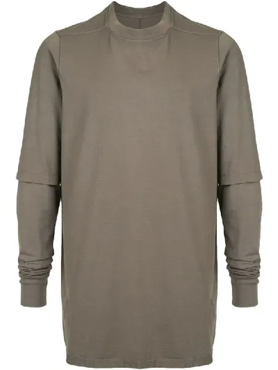 Rick Owens Drkshdw Layered Look T-shirt In Grey