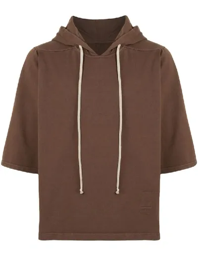 Rick Owens Drkshdw Boxy Fit Hoodie In Brown