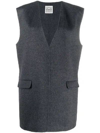 Totême V-neck Gilet In Grey