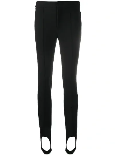 Moncler High-waisted Stirrup Skinny Trousers In Black