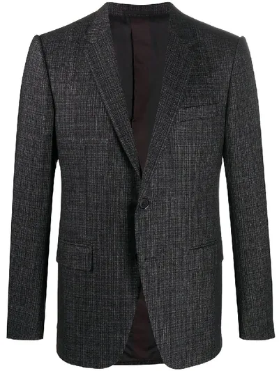 Ermenegildo Zegna Plaid Blazer Jacket In Black