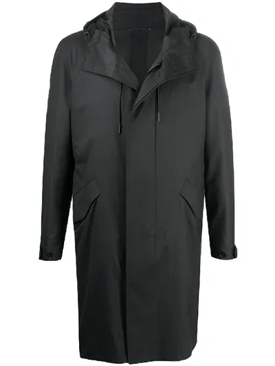 Ermenegildo Zegna Hooded Parka Coat In Schwarz