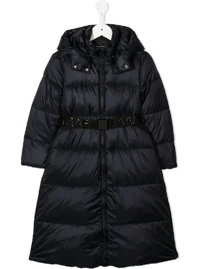 Emporio Armani Kids' Padded Mid-length Coat In Blue