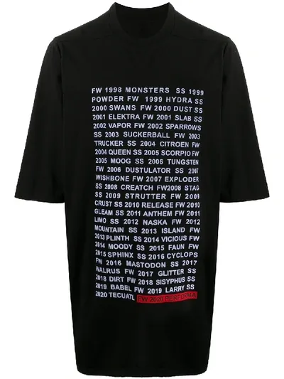 Rick Owens Drkshdw Slogan Print T-shirt In Black