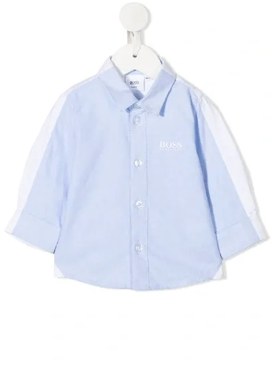 Hugo Boss Babies' Colour Block Shirt In Blue