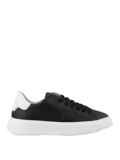 Philippe Model Black Leather Temple Veau Sneakers