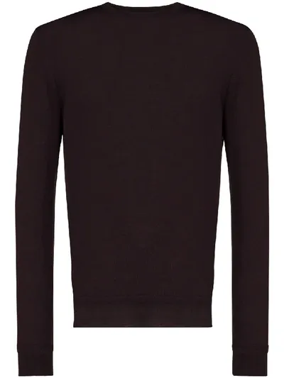 Ermenegildo Zegna Crew Neck Wool Sweater In Brown