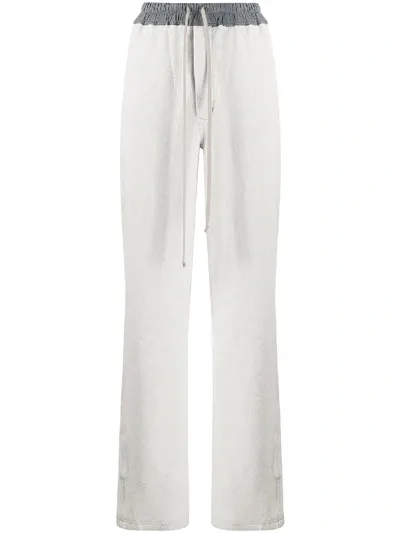 Rick Owens Drkshdw Two-tone Casual Trousers In Neutrals