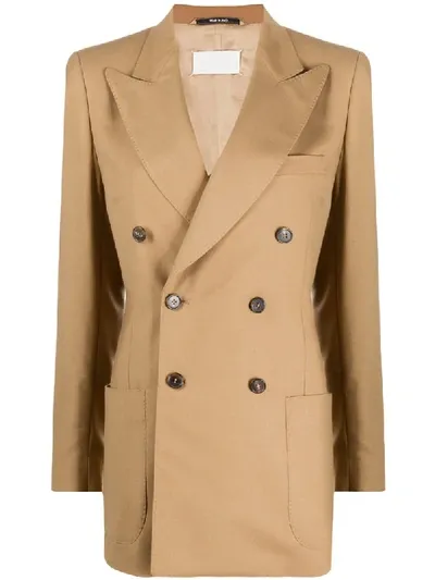 Maison Margiela Button-front Blazer In Brown