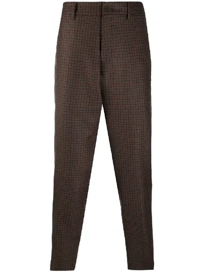 Pt01 Tapered Tailored Trousers In Brown