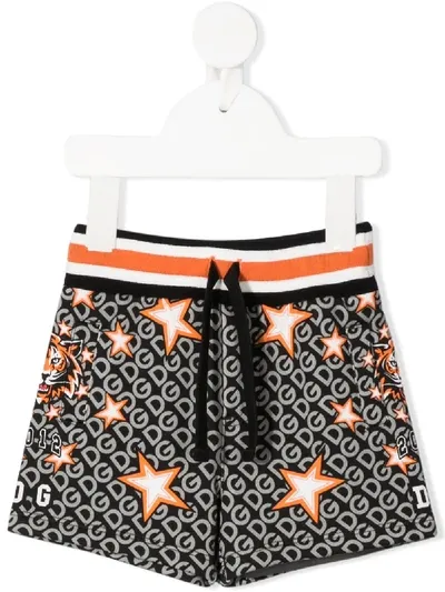 Dolce & Gabbana Babies' Logo-print Cotton Track Short In Black