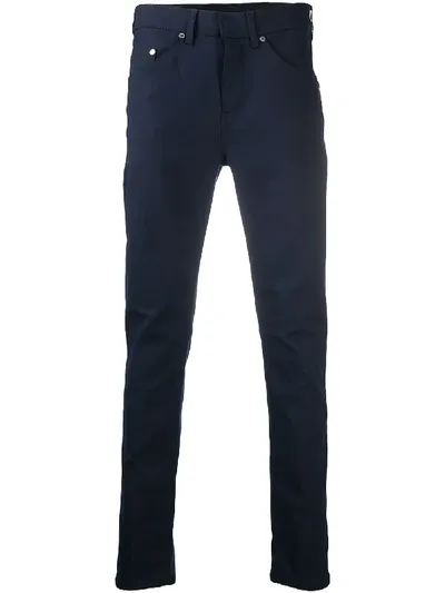 Neil Barrett Logo-patch Slim Trousers In Blue