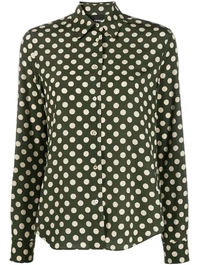 Aspesi Brusa Polka Dot Shirt In Green