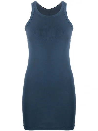 Rick Owens Drkshdw Performa Ribbed Knit Tank Top In Blue